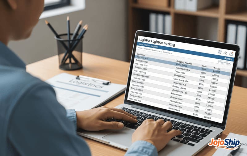Freight tracking system showing shipment milestones