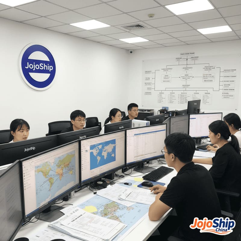 JojoShip China team coordinating shipments in China office