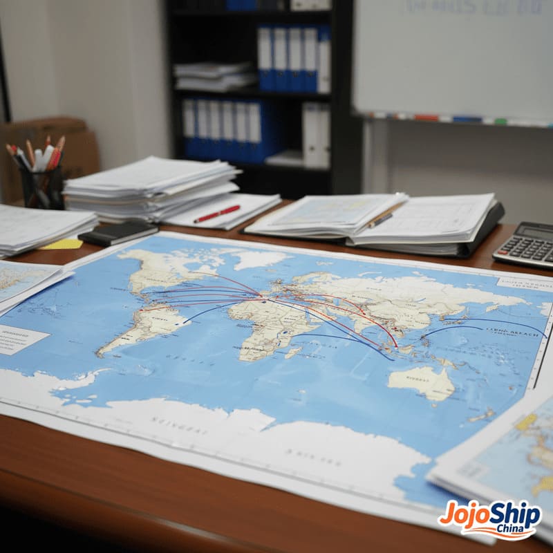 China to USA shipping routes map