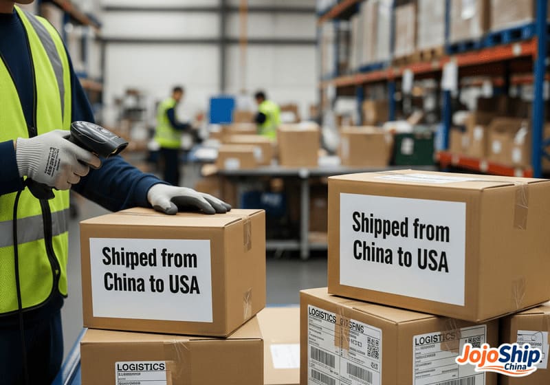 Package being scanned for tracking