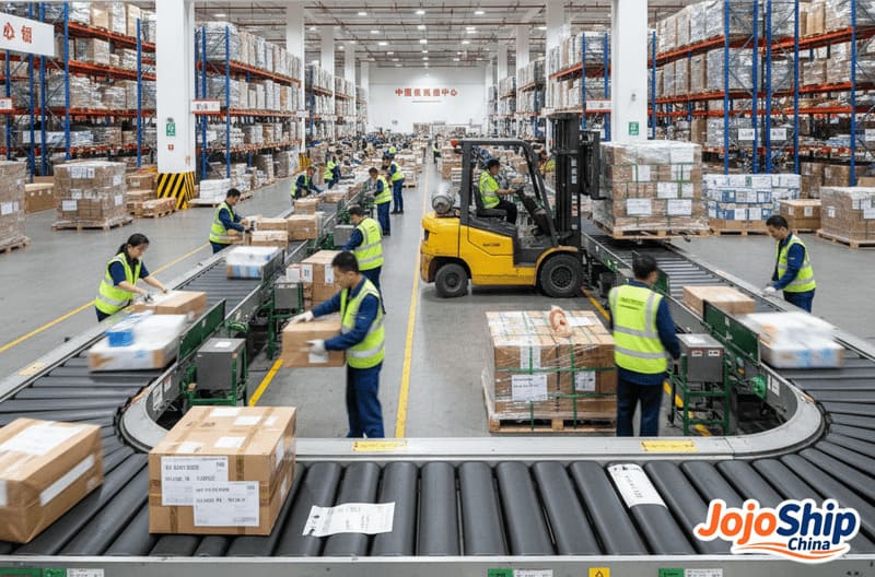 Large air freight sorting facility